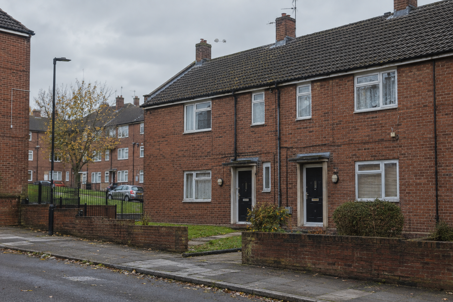 Red-brick flats in Newcastle upon Tyne, illustrating the North East’s leading flat rental yields.