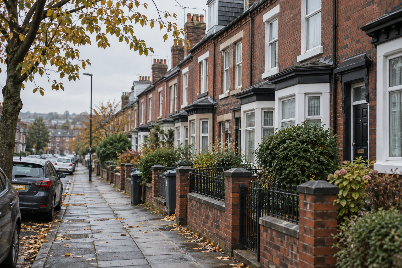 Red-brick terraced homes in Leeds, illustrating rental yields in Yorkshire and Humberside.